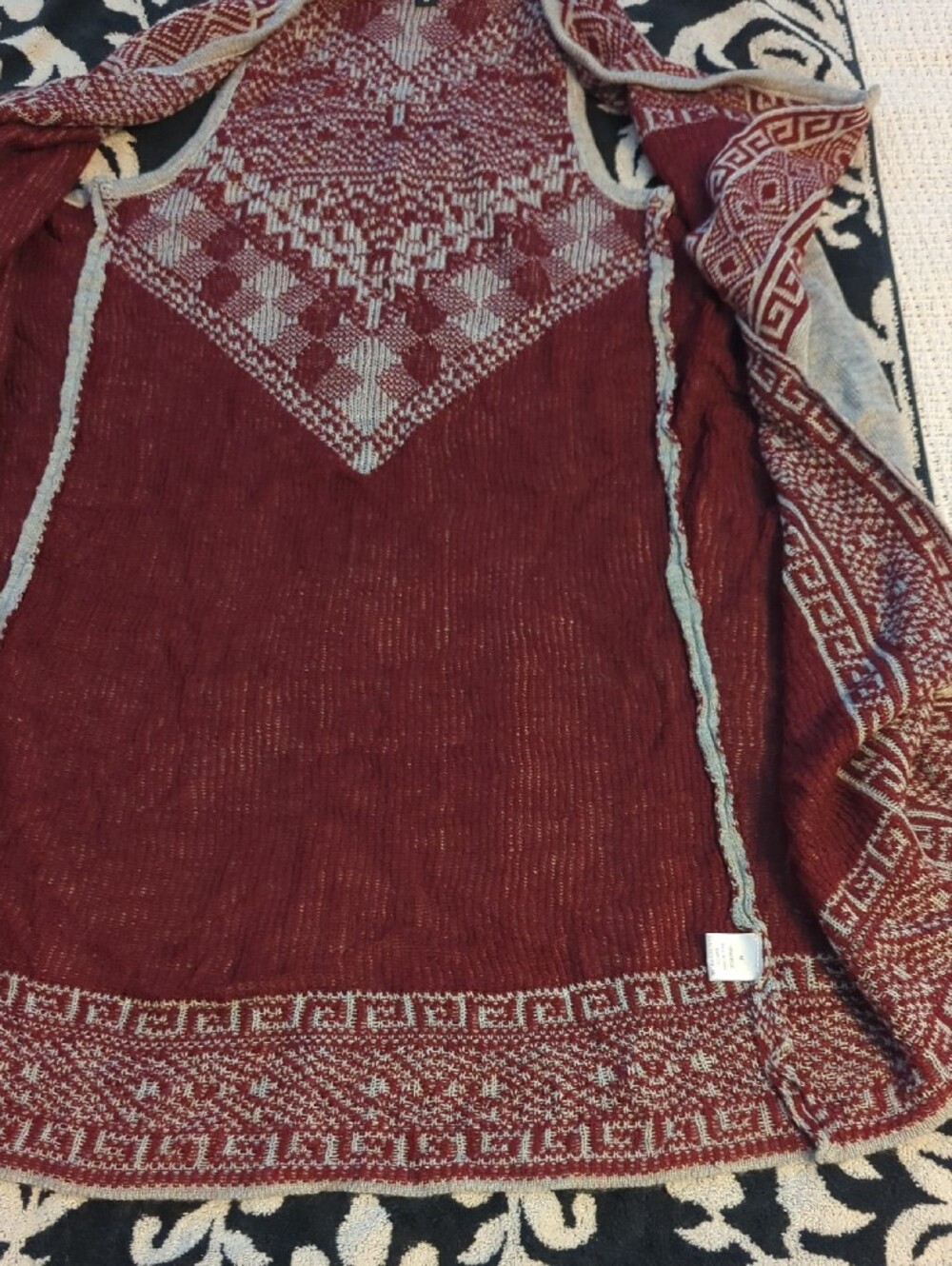 Almost Famous Gray Red Summer Weight Tunic Geometric Tribal Y2k Sleeveless - M - Picture 13 of 16